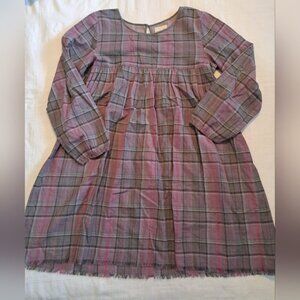 Peek girls size 14 3XL purple plaid long sleeve tunic, super soft, EUC
